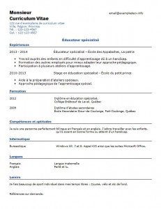 CV dun éducateur spécialisé Exemple de CV info